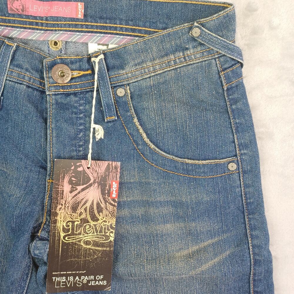 Vintage Levi's Jeans Denim Skimmer Shorts Women Size 3 Cutoff Lowrise Button Fly - Picture 5 of 16